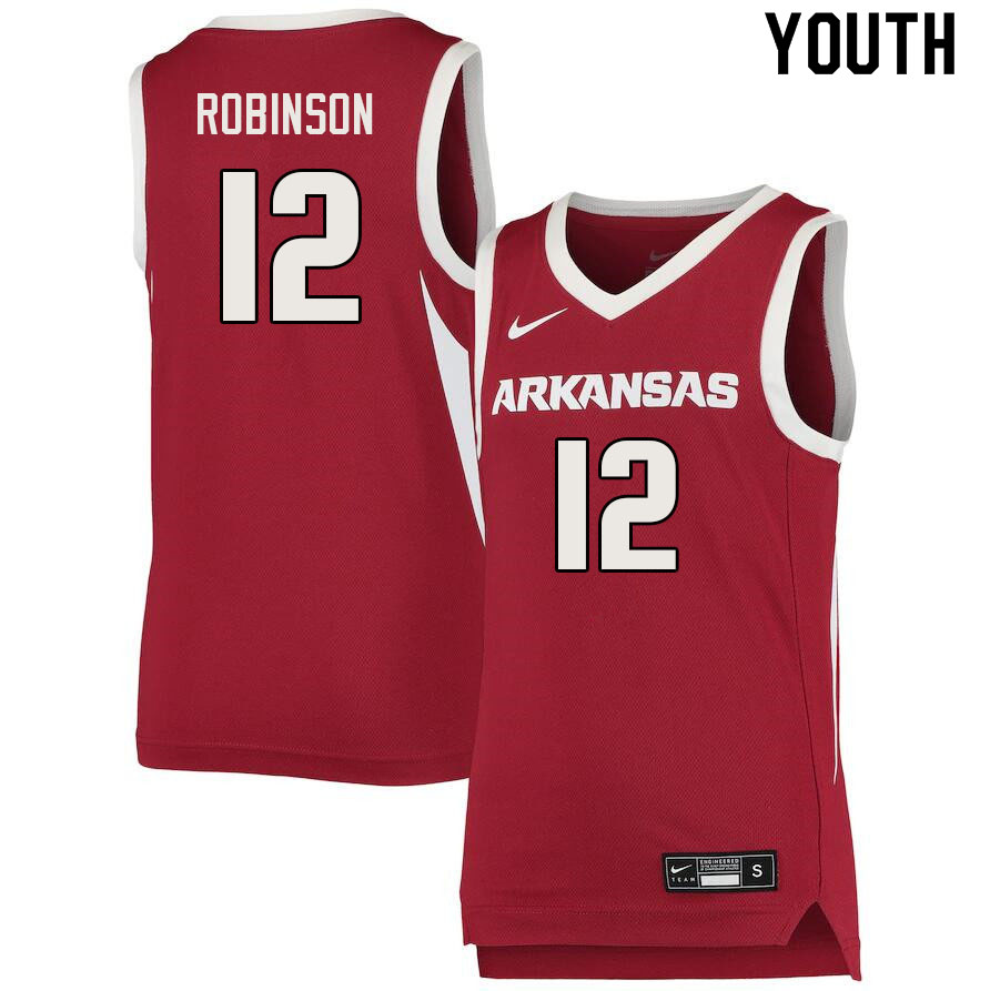 Youth #12 Khalen Robinson Arkansas Razorbacks College Basketball Jerseys Sale-Cardinal - Click Image to Close